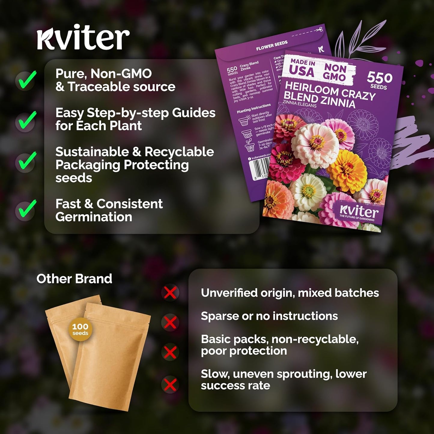 KVITER 5,500 Fairy Bouquet Mix Snapdragon Seeds for Planting (Linaria Maroccana) – Known as Toadflax, Heirloom & Organic – Flower Seeds to Plant Outside & Inside – Garden, Containers, Borders, Beds