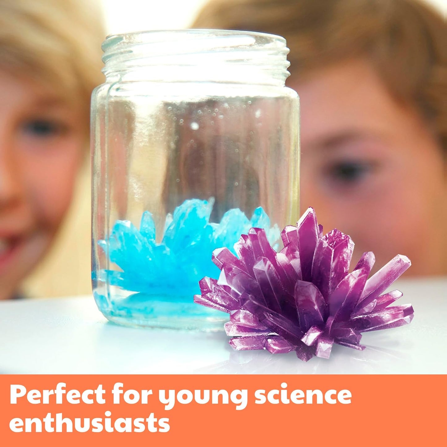 4M 7 Crystal Growing Science Experimental Kit with Display Cases - Easy DIY STEM Toy Lab Experiment Specimens, Educational Gift for Kids, Teens, Boys & Girls