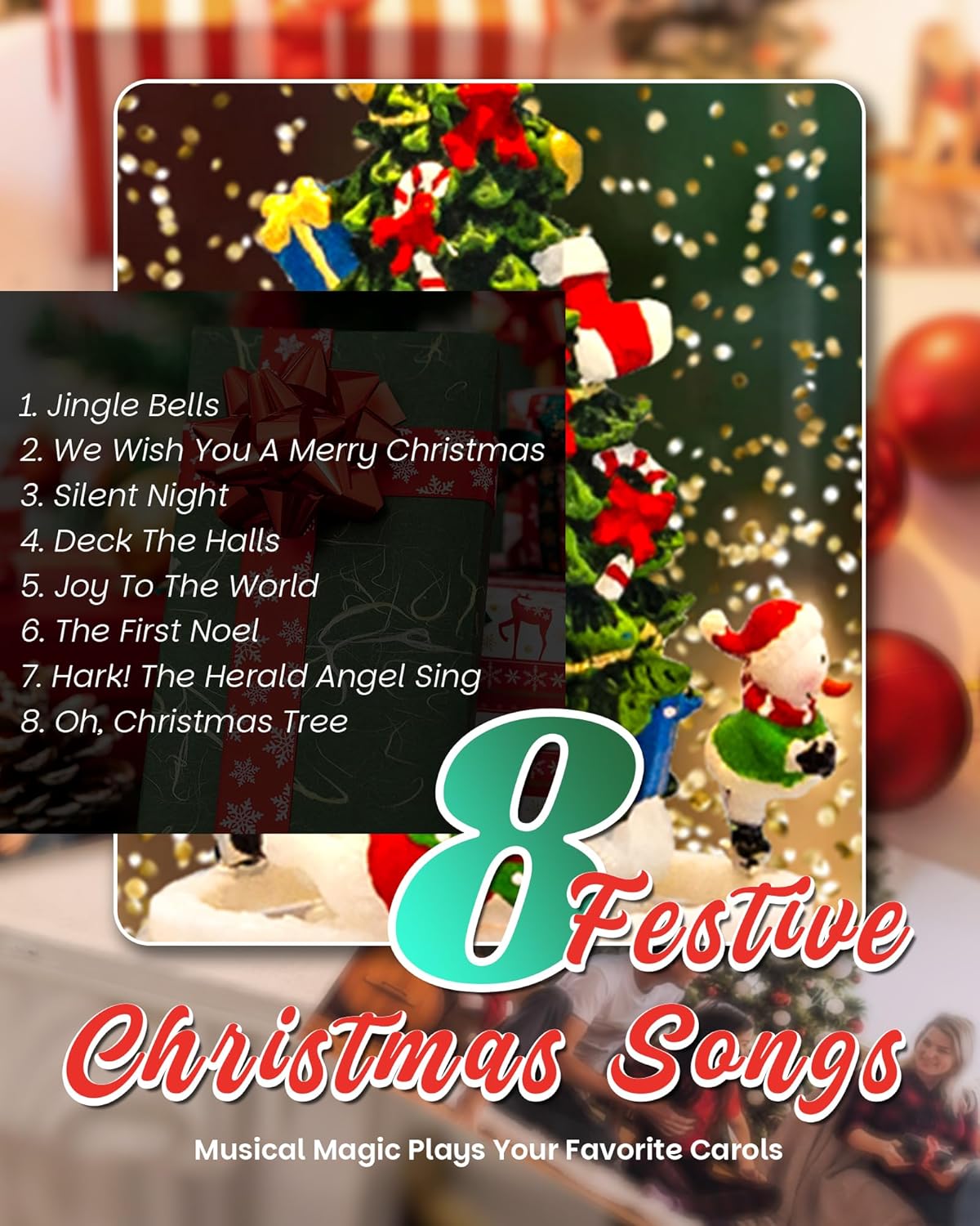 Extra Large Christmas Snow Globes Christmas Lantern, 12.99" Musical Snow Globe with 8 Songs, Santa Snowglobe for Kids Adults, 6H Timer Dual Power, Lighted Christmas Decorations Indoor Gifts