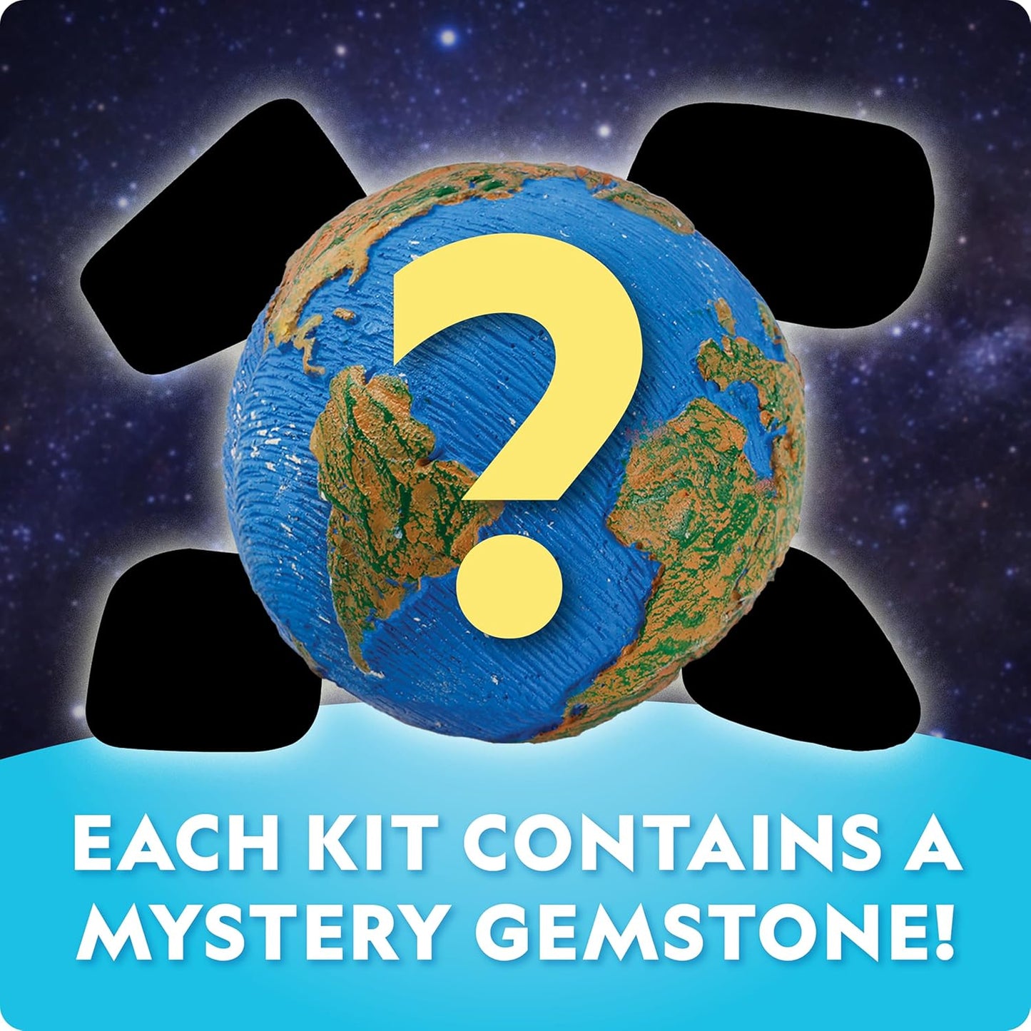 National Geographic Ultimate Space Gemstone Dig Kit – 8 Planet-Shaped Bricks with 16 Real Rock & Gemstone Specimens, Gems for Kids, Excavation Digging Activity, Gem Mining Kit