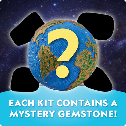National Geographic Ultimate Space Gemstone Dig Kit – 8 Planet-Shaped Bricks with 16 Real Rock & Gemstone Specimens, Gems for Kids, Excavation Digging Activity, Gem Mining Kit