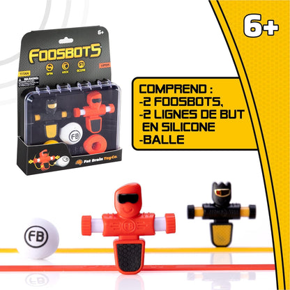 Fat Brain Toys Foosbots On the Go Tabletop Trickshot Game, 2 Player Soccer Toys, Games for Kids Ages 6+