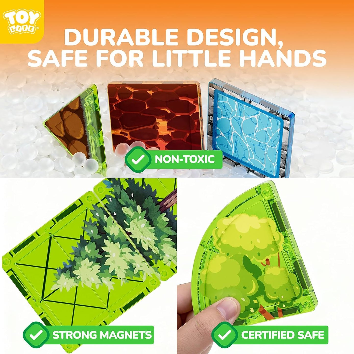 TOY Life 38 Pcs Magnetic Tiles Animals for Toddlers 3-5 Magnet Blocks for Kids Ages 4-8 STEM Magnet Tile Toys Building Tiles Set Christmas Birthday Gift for Boys and Girls