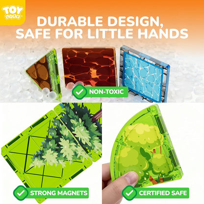 TOY Life 38 Pcs Magnetic Tiles Animals for Toddlers 3-5 Magnet Blocks for Kids Ages 4-8 STEM Magnet Tile Toys Building Tiles Set Christmas Birthday Gift for Boys and Girls