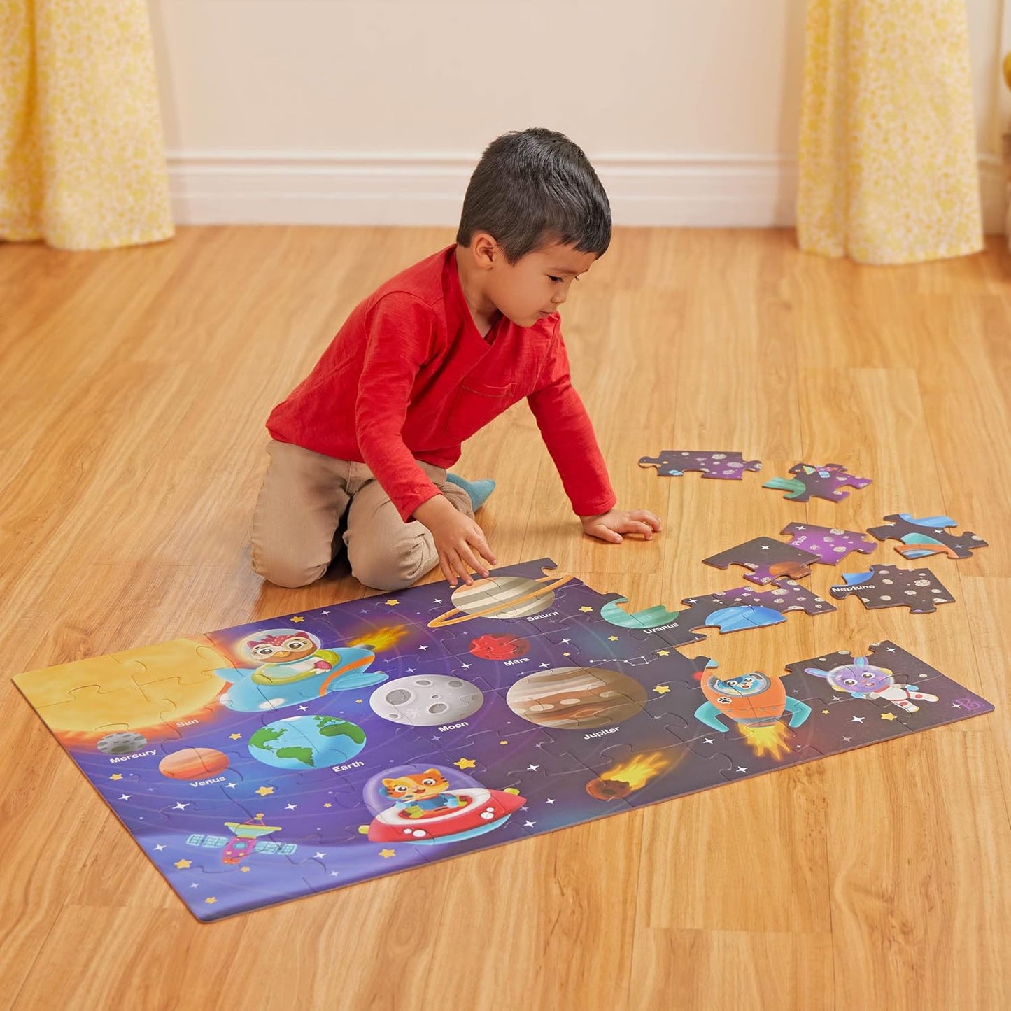 B. toys – Under The Sea Floor Puzzle – Kids Puzzles Jigsaw Puzzles – 48 Pieces Kids Puzzle with Ocean Animals – Educational 24 x 36-Inch Learning Toy for 3+ Years – Colorful Marine Life Adventure-Inch