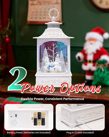 Extra Large Christmas Snow Globes Christmas Lantern, 12.99" Musical Snow Globe with 8 Songs, Santa Snowglobe for Kids Adults, 6H Timer Dual Power, Lighted Christmas Decorations Indoor Gifts