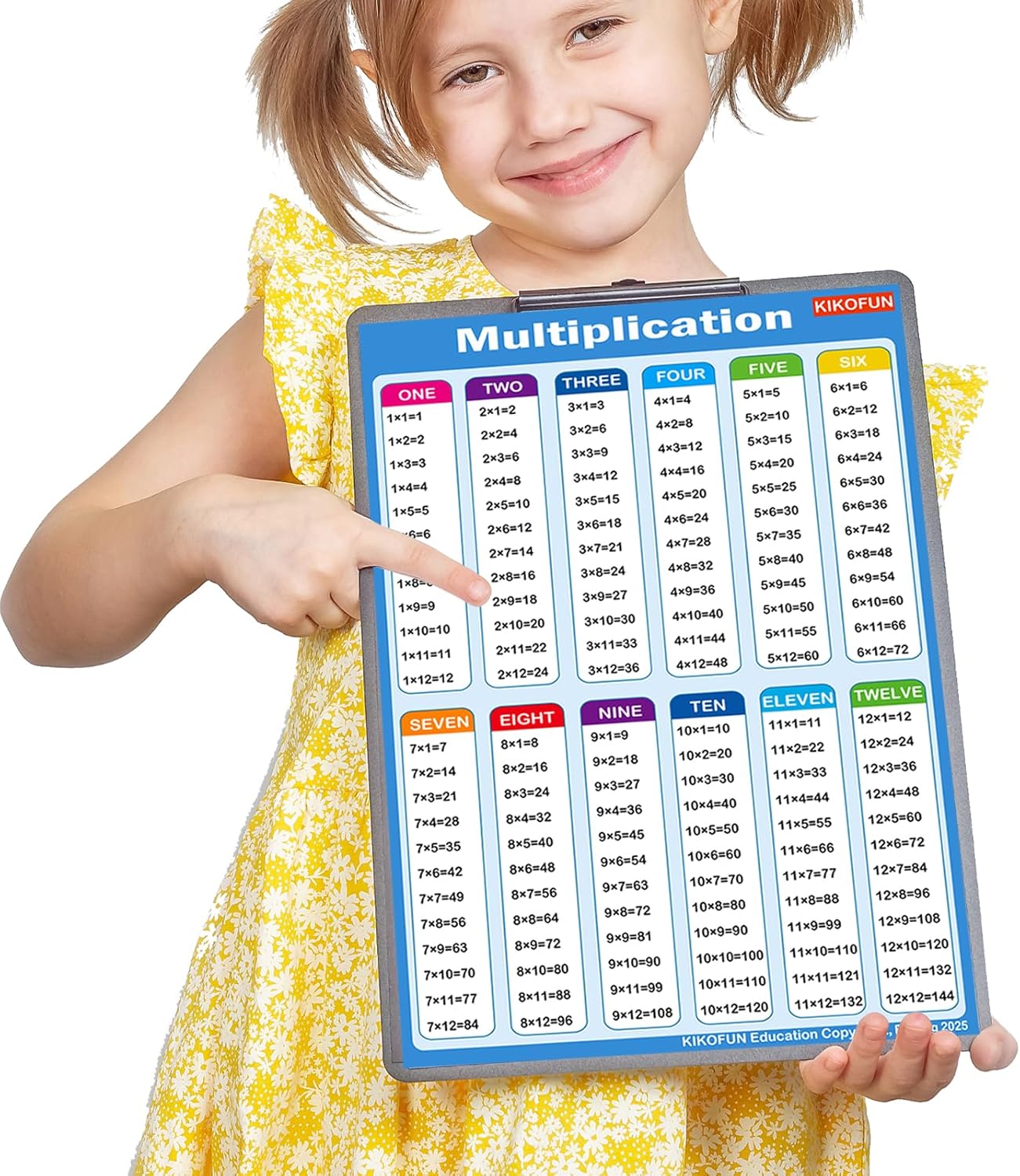 Extra Large Educational Math Posters, With 1 A4 Size Multiplication Posters Times Tables Chart 17 x 22 Inch Multiplication Division Charts for Kids, Elementary Middle School Classroom(Large Poster +A4)
