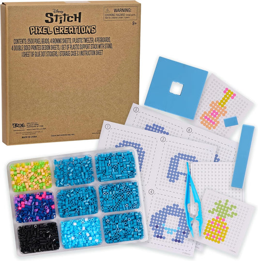 STITCH Disney Pixel Creations Bead Kit Lilo DIY Craft Set with 2500 Beads, Pegboards & Templates Creative Activity Toy for Girls & Boys Ages 6+