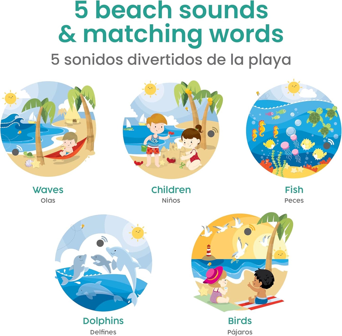 Binibi La Granja Bilingual Sound Book - Interactive Spanish Learning for Babies - Ages 1-5