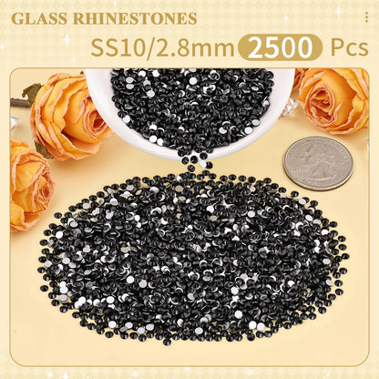 5000PCS SS6/2mm Glass Crystal Rhinestones (Clear), Bedazzling Flatback Rhinestones for Crafting DIY Crafts Nail Art Makeup Decoration, Gems Diamond Charms for Tumbler Shoes Clothing Mug