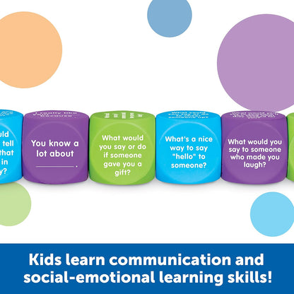 Learning Resources Conversation Cubes -Ages 6+, Foam Cubes for Social Emotional Learning, School Counselor Supplies, Speech Therapy Toys, Ice Breaker Cubes,Teacher Must Haves, 6 Pieces