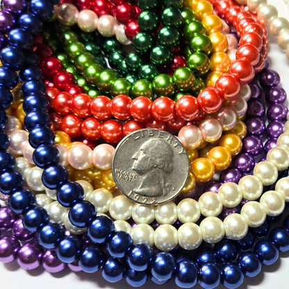 8mm Glass Beads Round Bulk for Bracelet, Glow in Dark Beads, DIY Jewelry Windchime Suncatcher Party Supplies, 300 pcs