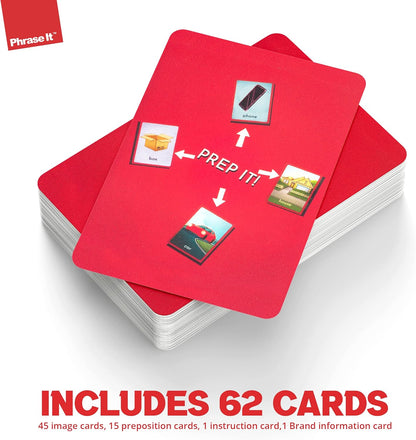 Prep It English Flash Cards Game for Learning Prepositions - Sight Words for Sentence Building and Reading Activities - Used for ESL Teaching - Montessori - Kindergarten - 1st and 2nd Grade