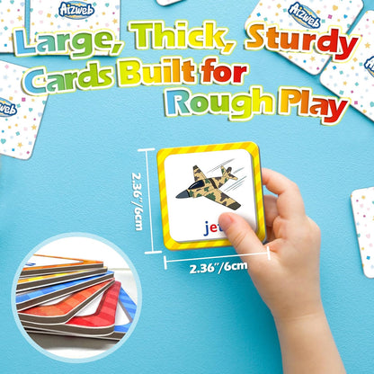 Aizweb CVC Word Match Game - 60 Pc Toddler Card Games for Kids Ages 3-6, Phonics Flash Cards for Preschool & Kindergarten Learning Activities, Educational Toys for Home School Supplies