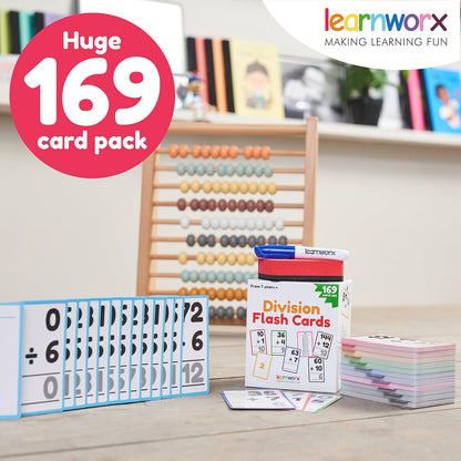 Division Flash Cards 3rd Grade 4th 5th and 6th – 169 Math Flashcards – All Facts 1-12 - Learn Division for Kids - for Ages 6, 7, 8, 9 and 10