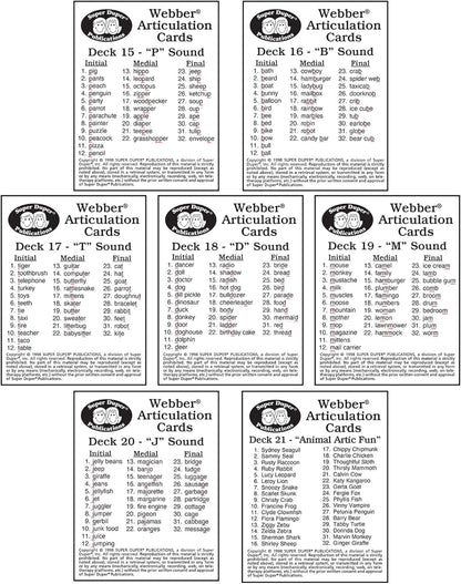 Super Duper Publications | Webber® Articulation Card Decks Sets1, 2, & 3 | Educational Learning Resource for Children | Flashcards for Speech Therapy