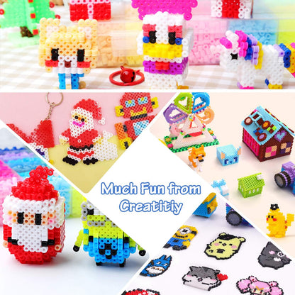 AUKUYEE Longruner 10000, 36 Colors Fuse Beads Kit 5mm DIY Art Craft Toys for Kids with 4 Pegboards, 60 30 Pattern Paper| B, 10000pcs