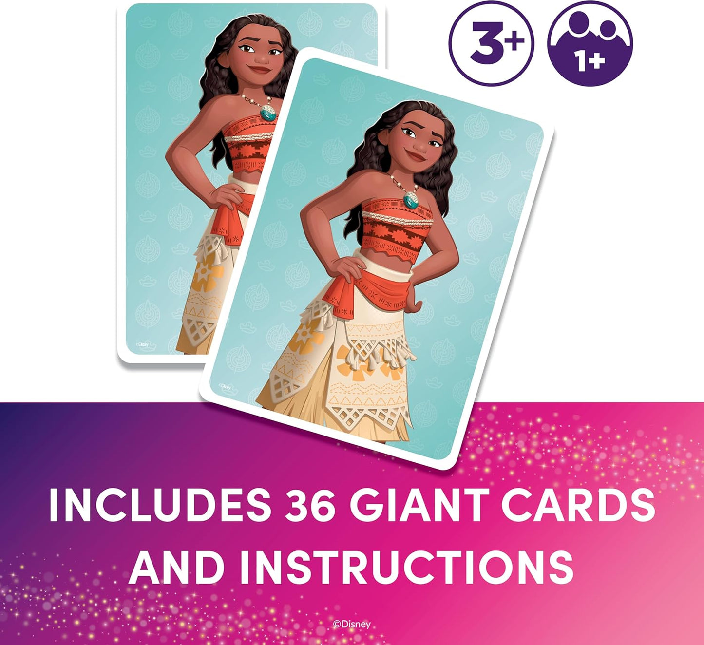 Disney Princess Giant Matching Game - Summer Toys, Game Night, Travel Games, Memory, Learning Game, Jumbo Playing Cards, Card Game for Kids and Adults, Ages 3+