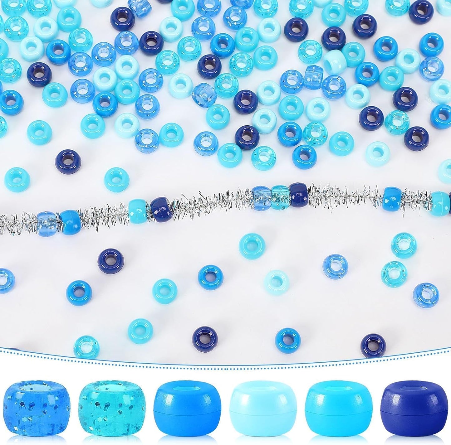UPINS 1200Pcs Christmas Pony Beads Friendship Plastic Small Hair Beads Red Green White Pony Beads for Necklace Supplies (Christmas)