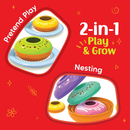 Imagimake Stacking Pots Toys | Leaps & Bounds 6+ Month Old Baby Toy | Learning Toy for Infant & Toddler | 5-in-1 Play & Learn | Stacking, Nesting, Pretend Play | First Birthday Gifts for Girls & Boys