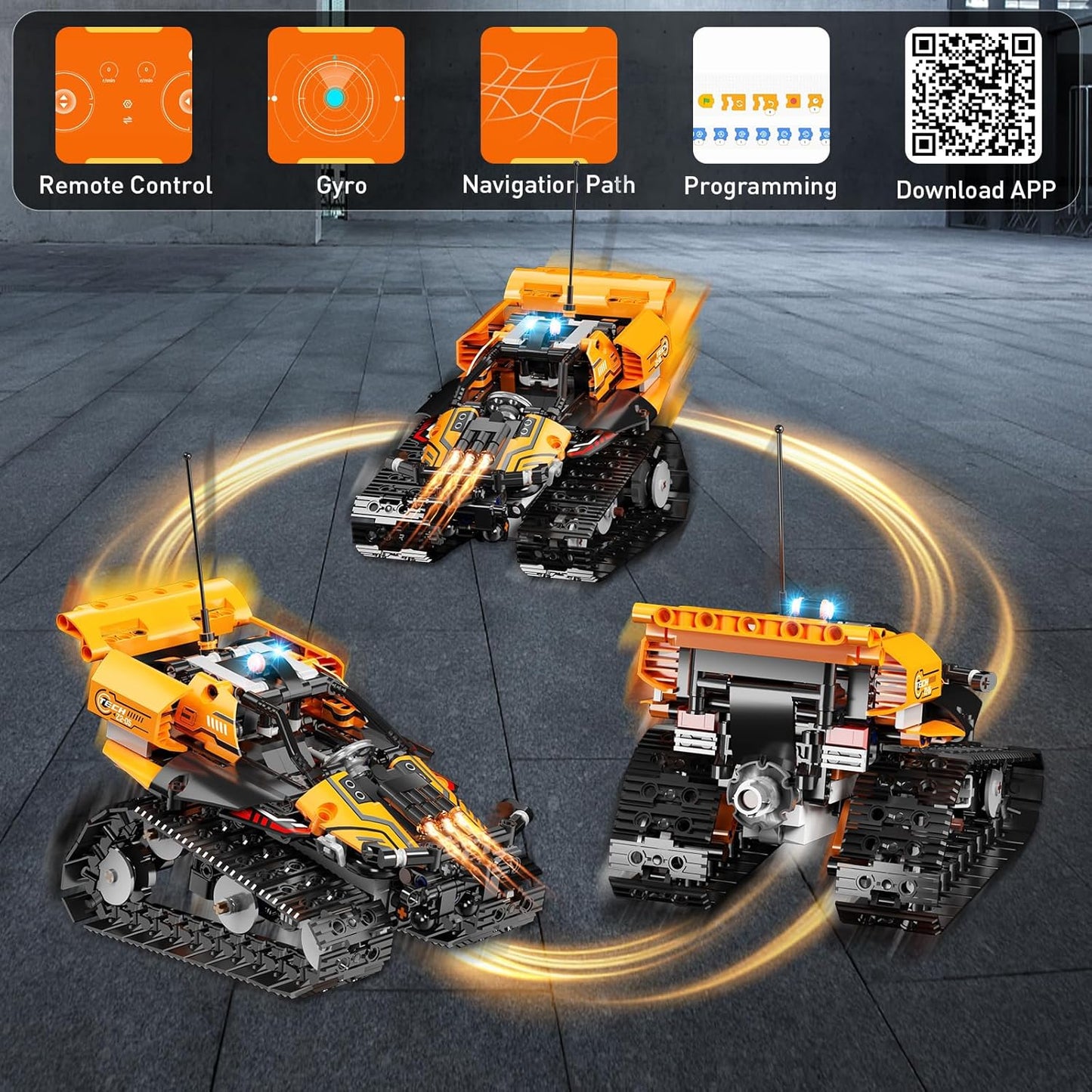 5in1 STEM Building Toys for Kids 6-14, Remote & APP Controlled Mech Robots/Heavy Tanks/Tracked Racer STEM Building Kit for Kid Science Learning, 552 Pcs DIY Erector Sets Gifts for Boys & Girls
