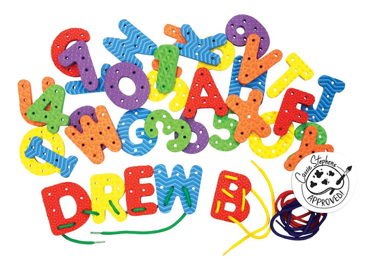 WonderFoam Lacing Letters and Numbers PAC4466, Colors may vary, Approx. 2-3/4", 40 Count