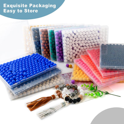 65Pcs 19mm Silicone Beads for Keychain Making Bracelet Necklace, Bulk Round Silicone Beads for Pens（Christmas Green） - Colors B