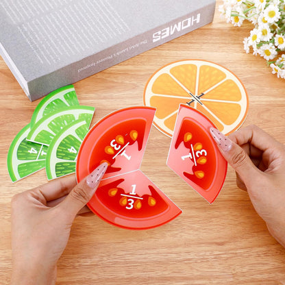 Fraction Tiles & Circles Math Manipulatives 2nd, 3rd, 4th, 5th Grade for Elementary Teachers Fraction Manipulatives School Homeschool Classroom Whiteboard Teaching Supplies