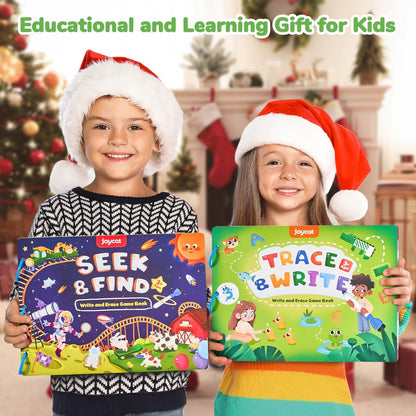 JoyCat Seek & Find Game Books - Preschool Learning Activity for Toddlers & Kids Ages 3-5, Travel Activities Toys for Road Trip Car Airplane, Busy Book, Birthday Gifts for Girls and Boys Ages 4-8