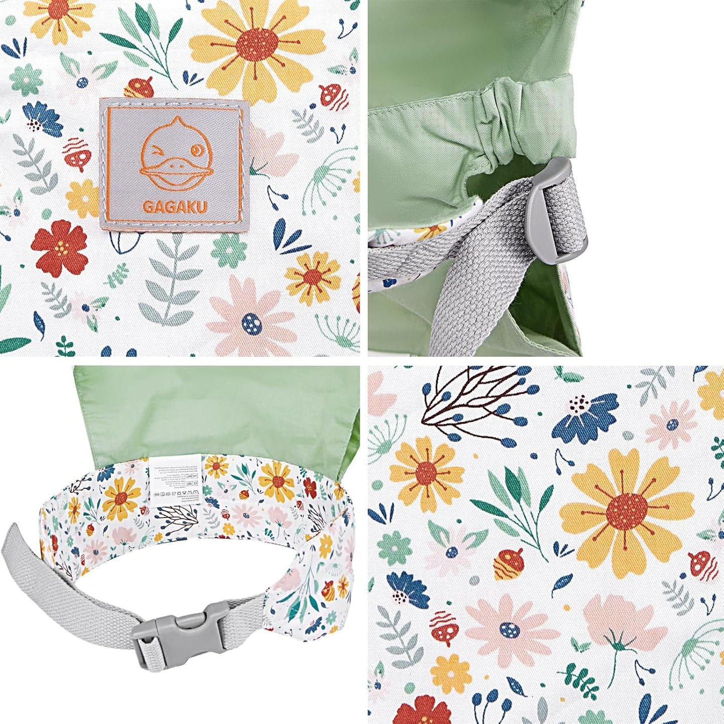 GAGAKU Doll Carrier for Kids, Toy Baby Doll Carrier, Reborn Dolls Carrier Toy Baby Sling with Adjustable Straps, Baby Doll Accessories - Green - Camellia