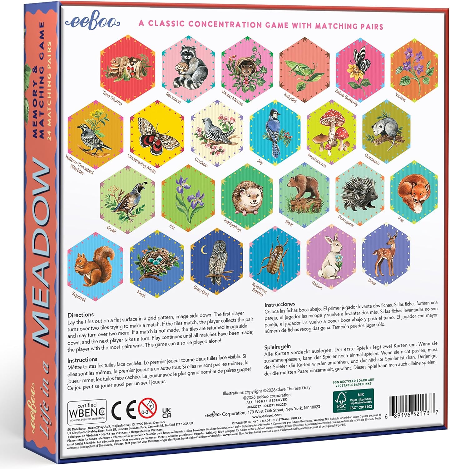 eeBoo: Memory and Matching Game - Life on Earth- 24 Pairs, Develops Recognition, Concentration, Memory & Vocabulary Skills, Age 3+