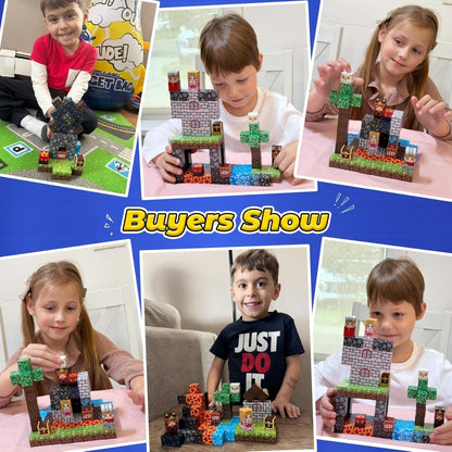Magnetic Blocks, Build Mine Magnet World Forest Farm Edition, Magnetic Building Blocks for Kids Ages 4-6 6-8 8-12, Sensory STEM Toys for Boys & Girls