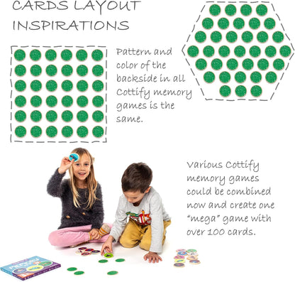 Montessori-Inspired Wooden Matching Game for Toddlers 2-4 Years - Durable, Scratch-Resistant 36 Card Set, Includes Carry Bag - Memory Game for Toddlers 2-4 Years - Cognitive Verbal Skills Development