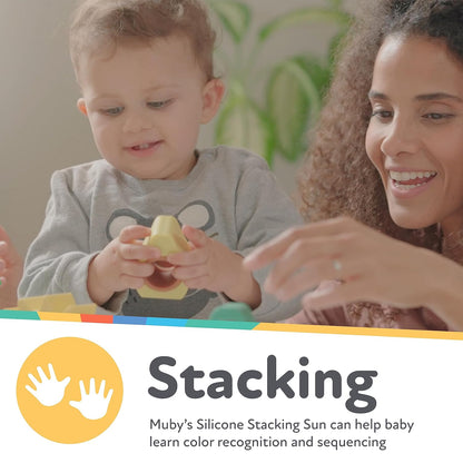 Nuby Soft Silicone Stacking Cups - 7-Piece Toddler Toy for Hand-Eye Coordination and Early Development - 12+ Months