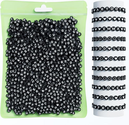 ARTDOT 800 Pieces Assortment Letter Beads for Friendship Bracelets Making Kit, 28 Styles Jewelry Making Supplies Alphabet Beads Set Preppy Crafts Art
