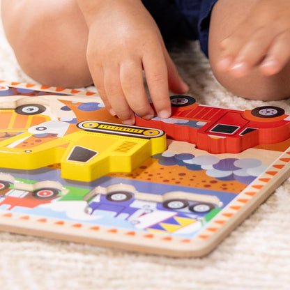 Melissa & Doug Safari Wooden Chunky Puzzle (8 pcs), Educational Screen Free Activity for Toddler, Preschoolers and Kids Ages 2+ - FSC Certified