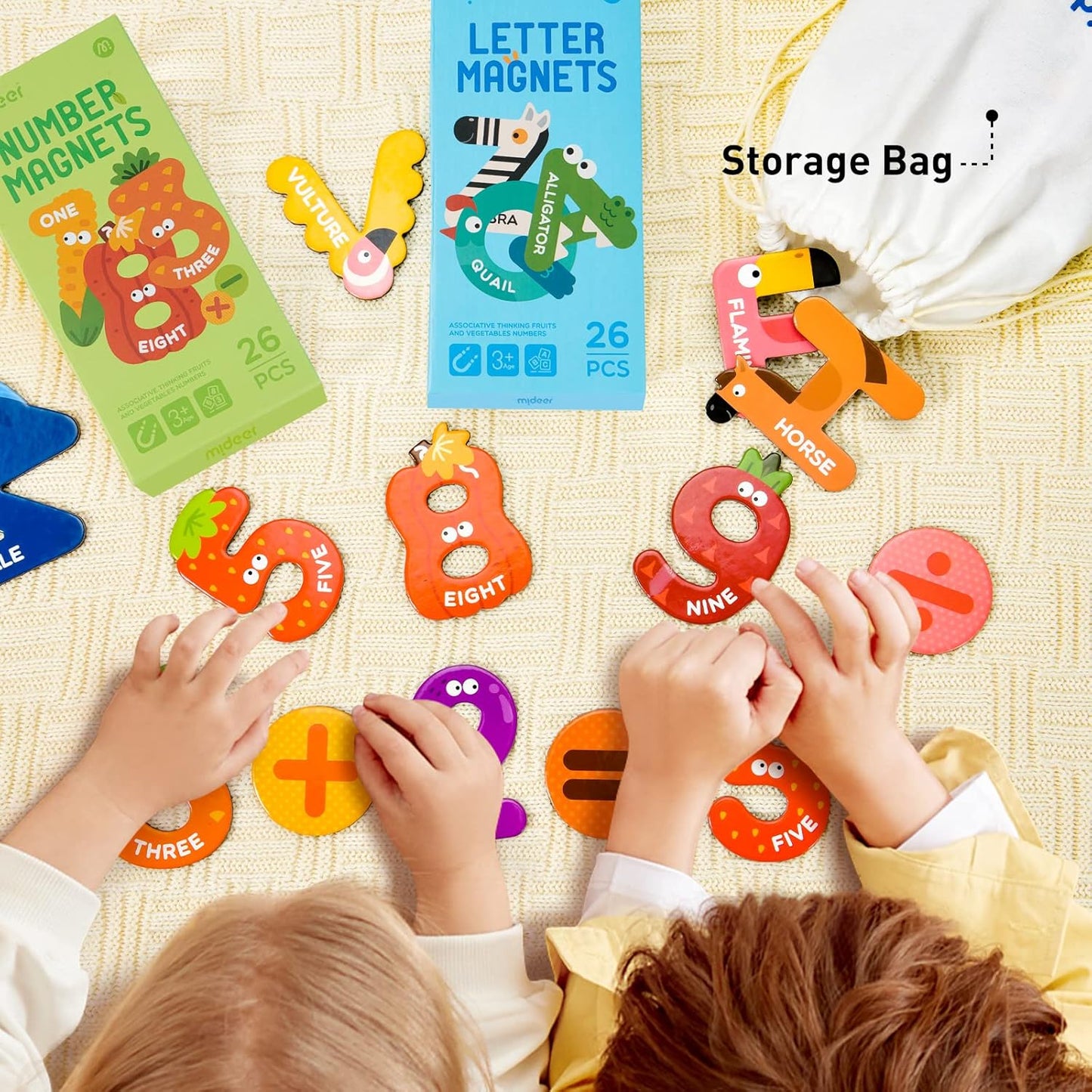 Mideer Large Magnetic Letters for Toddlers 1-3, 26 PCS Cute Animal Alphabet Magnets Fridge Toy Set - Colorful Uppercase ABC Learning Magnets, Educational Preschool Spelling Toys for Kids 3-5 Years