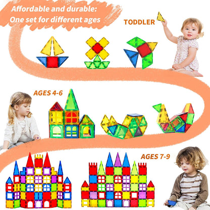 MAGBLOCK 85Pcs Marble Run Magnetic Tiles Toy Building Blocks STEM Educational Child Brain Development Kit Magnet Construction Toys for Boys Girls Kids Age 5 6 7+ Years Old