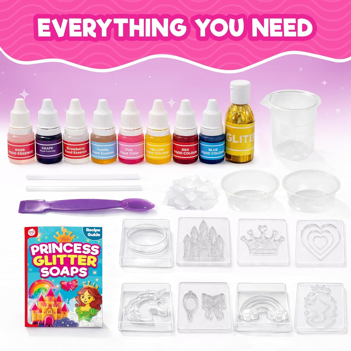 Doctor Jupiter Glam Science, DIY Makeup Craft Kit for Girls Ages 6+ | 50+ Beauty Recipes - Make Your Own Makeup, Perfume, Lip Gloss, Bath Bomb| Birthday Gift Ideas for 6-7-8-9-10-11-12 Year Olds