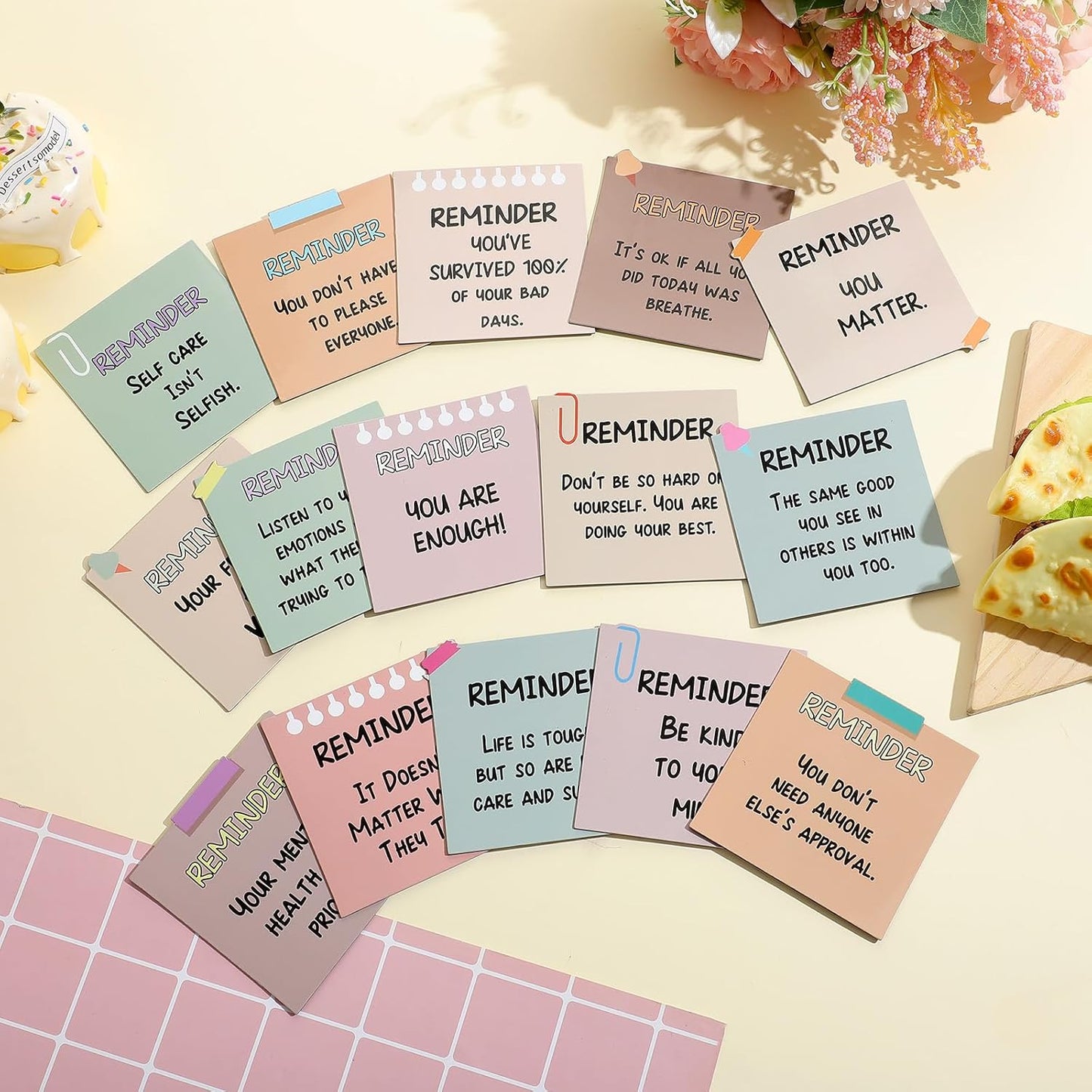 Copkim 15 Pcs Mental Health Fridge Magnets Boho Inspirational Daily Reminder Refrigerator Magnets Mental Reminder Notes Affirmations Encouragement Gift for Kitchen Whiteboard Therapy Office Home Decor