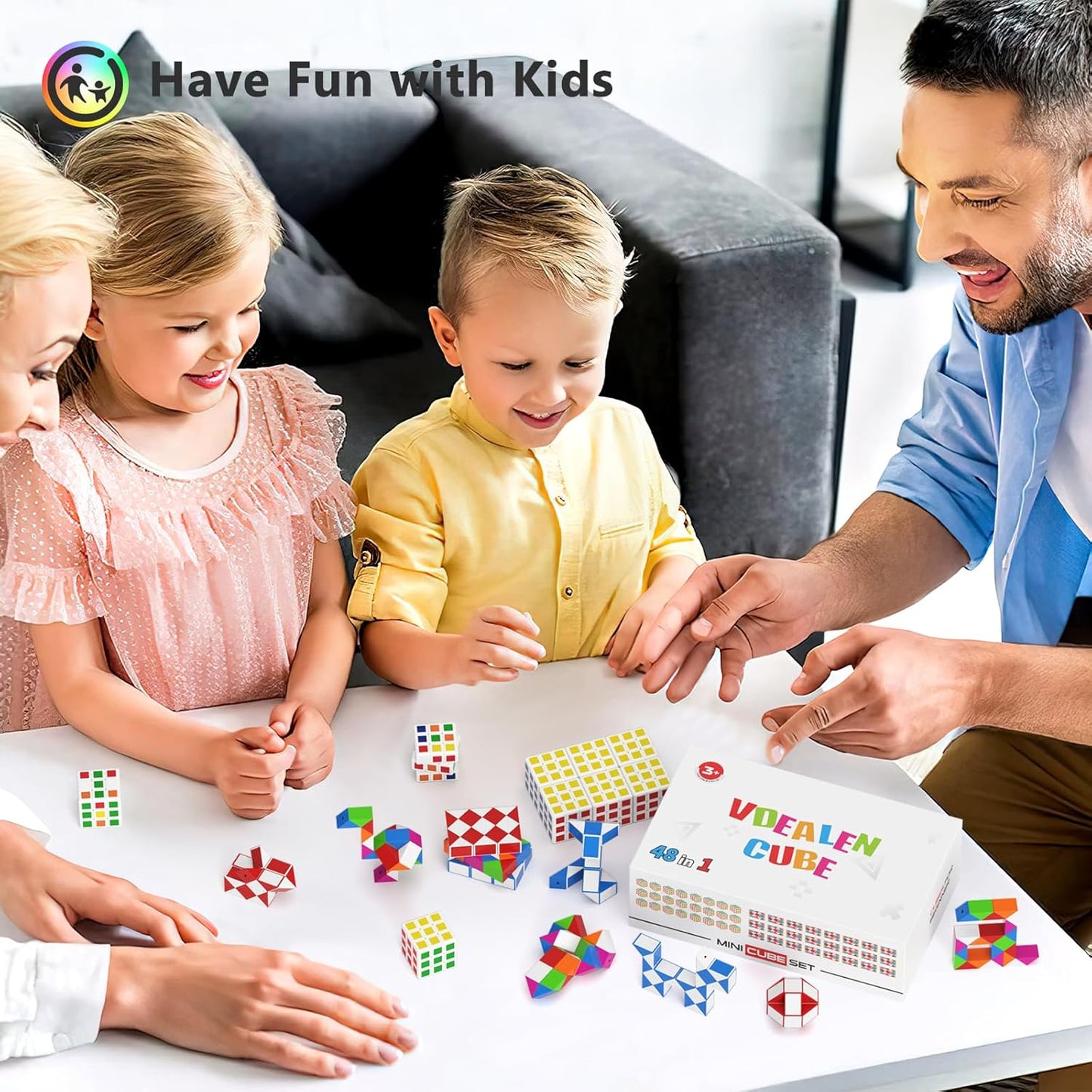 Vdealen 24 Pack Mini Cube&Fidget Snake Cube Puzzle Party Favors for Kids, School Rewards&Classroom Prize for Students, Goodie Bag Stocking Stuffers, Gift for Birthday Valentine Easter Christmas