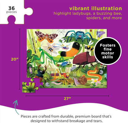 Crocodile Creek 36-Piece Jigsaw Floor Puzzle - Shark Reef - for Kids Ages 3-5 - Heavy-Duty Shaped Box for Storage - 24" W x 18" H Finished