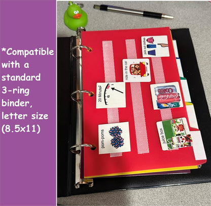 Smile4autism Large 2.5x10 ¼” Tools Perfect to Keep Your Loose Visual Picture Cards Organized. Autism, ABA, ADHD, Language & Apraxia Aspergers