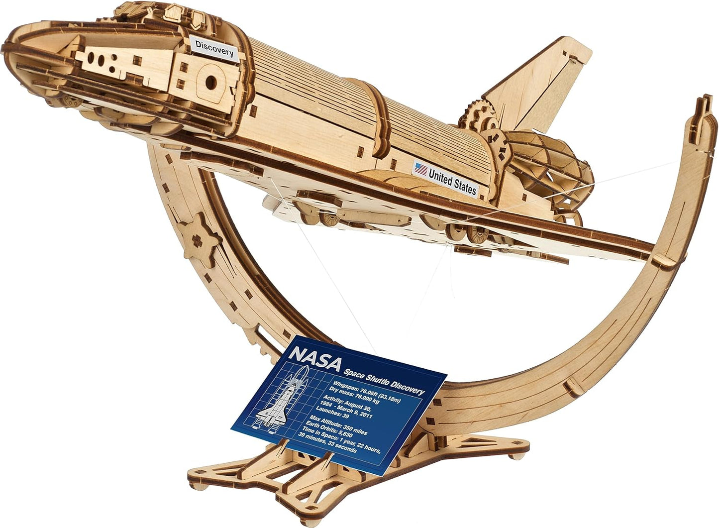 UGEARS NASA Saturn V 3D Puzzles for Adults - Wooden Model Kits for Adults Model Rocket Full Kit Space Shuttle Model Aerospace Engineering Gifts Brain Teaser, Hobby Set