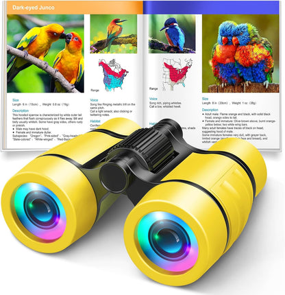 Toys for 3-7 Year Old Boys: LET'S GO! Binoculars for Kids with Bird Watching Manual Easter Birthday Gifts for 4 5 6 7 8 Year Old Boy Girls Outdoor Toy for Kid Ages 5-7 Toddler Camping Telescope