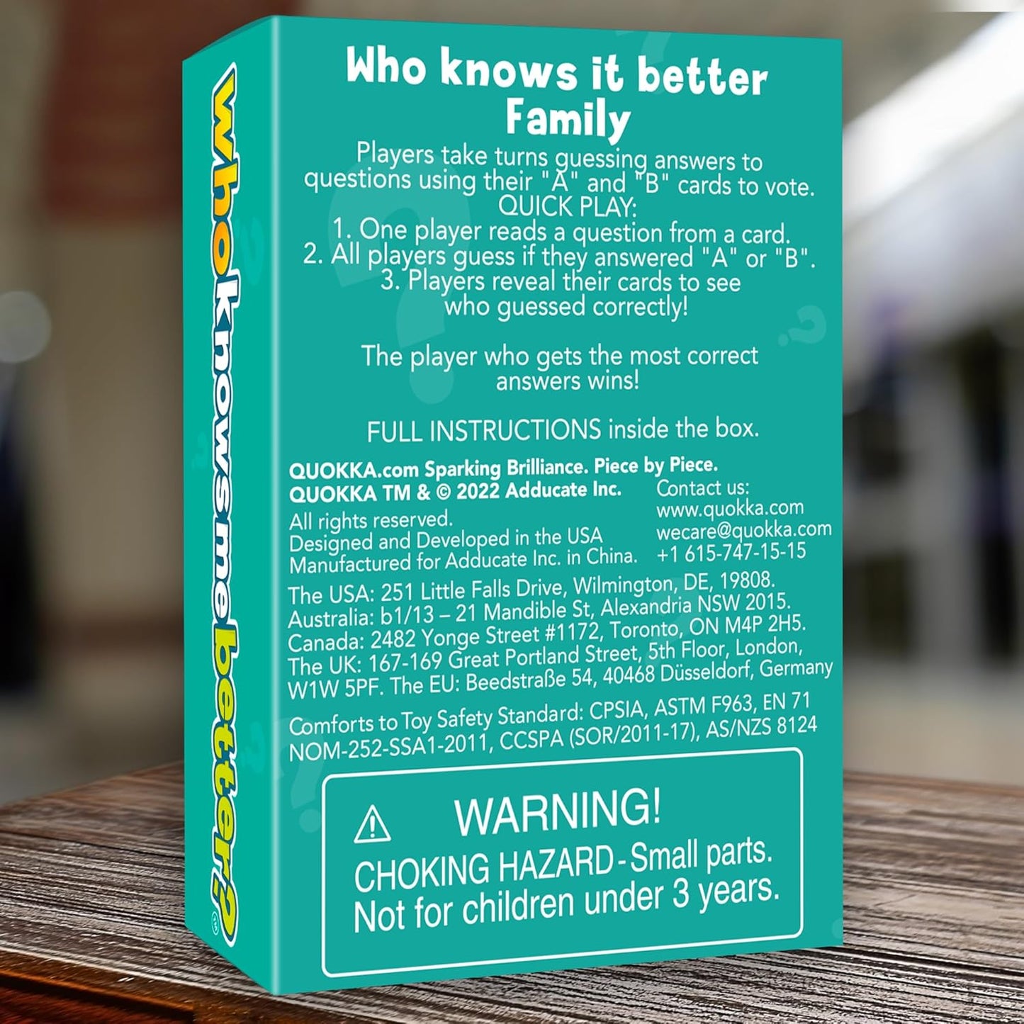 QUOKKA Board Games for Kids 8-12 and Family - Set of 4 Who Knows It Better? - 2000+ Questions Across Biology, Culture, STEM and Math - Educational Trivia Cards for Learning and Game Night