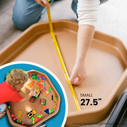 Tuff Tray 27.5” Small [Brown] Sensory Play for Kids, Toddler Sensory Bin for Sand and Water Play, Indoor Activity Sensory Tray, Outdoor Sandbox