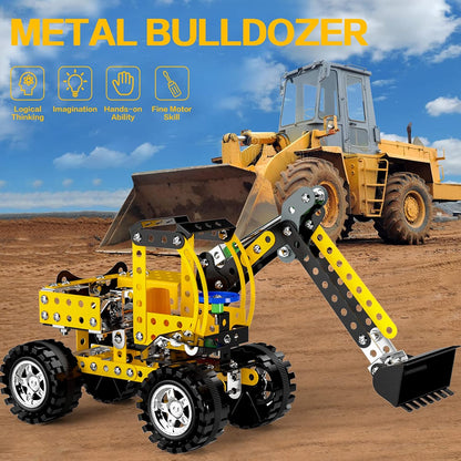 Lucky Doug STEM Building Projects Model Train Set Toys for Boys Kids 8 9 10 11 12 Years Old and Older - 340 PCS DIY Metal Building STEM Toys