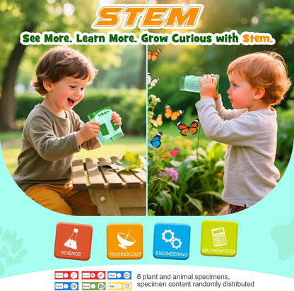 1000X Handheld Microscope for Kids : 4K 2.0" Screen Rechargeable Telescope and Camera Combo with 6 Slides, Perfect for Indoor Outdoor Exploration, Portable Edu for Age 3-12 Children