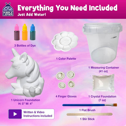 Crystal Growing Kit-Birthday Gifts for Kids Ages 4 5 6 7 8, Crystal Making Experiment for Girls, Grow Your Own Unicorn Crystal, STEM Kit for Girls, Fun Summer Vacation Science Activity for Kids
